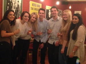 NCASS committee members and students enjoy drinks at Northern Stage